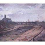 Roger Hampson (1925-1996),  "The Croal Valley with Bolton Parish Church", signed, oil on canvas,