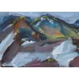 Tony Wild (1941-),   Snowdonia, initialled, mixed media, 17.5 x 26cm.; 7 x 10.25in.    Artists'
