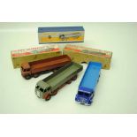 Three Dinky Foden 8-Wheel Diesel Wagons, No. 501, in two-tone blue coachwork; two-tone fawn and