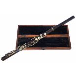 Boosey & Co Prattens Perfected flute  the Rosewood section body stamped with Holles Street London