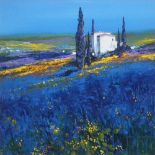 John Horsewell (1956-),  "Colours of Provence (Blue)", signed, acrylic, 43 x 43cm.; 17 x 17in.