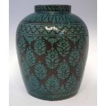 Bombay School of Art Pottery vase   decorated with stylised flowers, impressed marks to base, 24cm