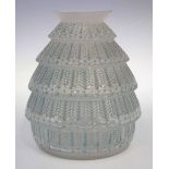 Lalique vase   moulded with Ferrieres pattern, etched mark to base, 16cm high     Condition