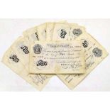 Twenty-three white £5 notes, 1950 - 1956.    Condition report: all with a vertical centre fold, most