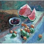 Fedyaev, 20th century, Russian,  "Summer", signed; titled and dated 1988 on verso, oil on board,