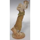 Royal Worcester figure of a lady,   modelled dancing, playing a tambourine, shape 1441, late 19th