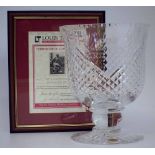 Royal Brierley cut glass vase presented to Sir Stanley Matthews CBE as part of the BBC Midlands