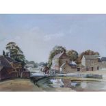 Alan Kirkpatrick (1929-),  Rural village scene, signed and dated 1993, watercolour, 35 x 48.5cm.;