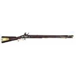 Flintlock volunteer Baker rifle by Henry Nock  with .650 bore barrel rifled with seven grooves,
