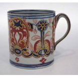 Turner's Patent Ironstone coffee can circa 1800   painted in an imari style, 7cm high