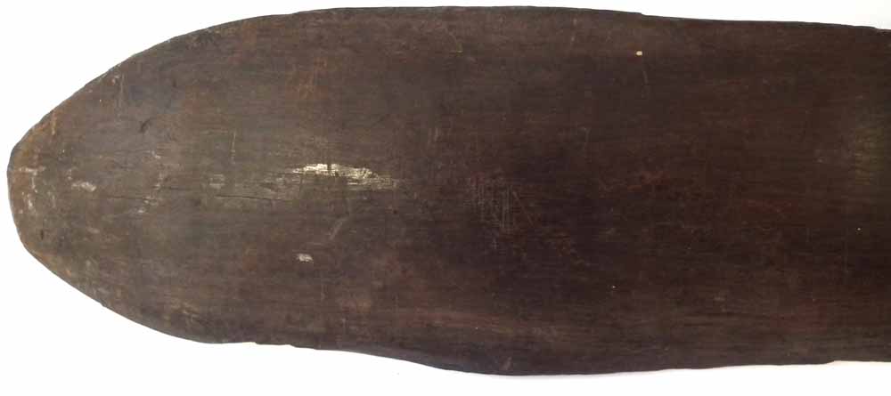 Polyenesian paddle war club probably Tongan, carved from dence hardwood, with square section grip - Image 2 of 11