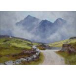 Alfred Oliver (exh.1886-1921), Snowdonia, signed, oil on board, 12.5 x 18cm.; 5 x 7.25in.