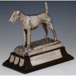 Cast silver model of a standing Airedale terrier, after Albert C Power, Dublin (1881 - 1945), by