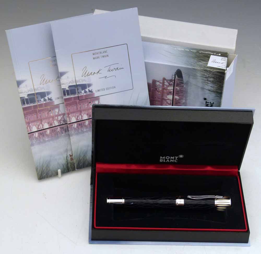 Montblanc limited Writers Edition Mark Twain fountain pen 4421/12000, 2010, 18k white gold 4810 nib,