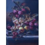 Oliver Clare (1853-1927), Still life with fruit, signed, oil on board, 30.5 x 21cm.; 12 x 8.25in.