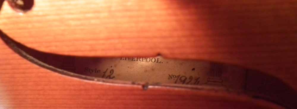 Rushworth and Dreaper Violin, labelled 'Artist Apollo Style 12' and dated 1924, with two piece - Image 13 of 18