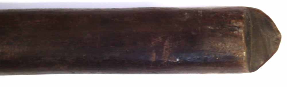 Polyenesian paddle war club probably Tongan, carved from dence hardwood, with square section grip - Image 5 of 11