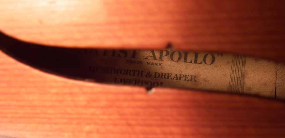 Rushworth and Dreaper Violin, labelled 'Artist Apollo Style 12' and dated 1924, with two piece - Image 11 of 18
