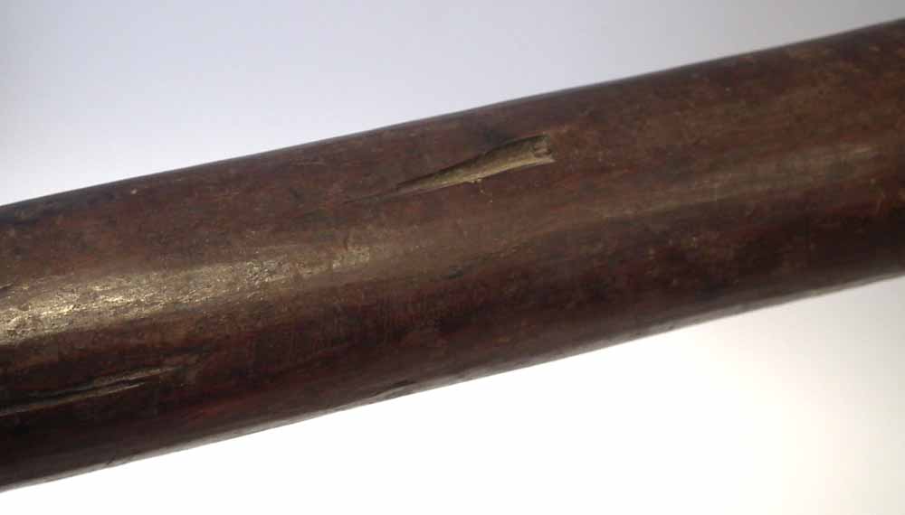 Polyenesian paddle war club probably Tongan, carved from dence hardwood, with square section grip - Image 10 of 11