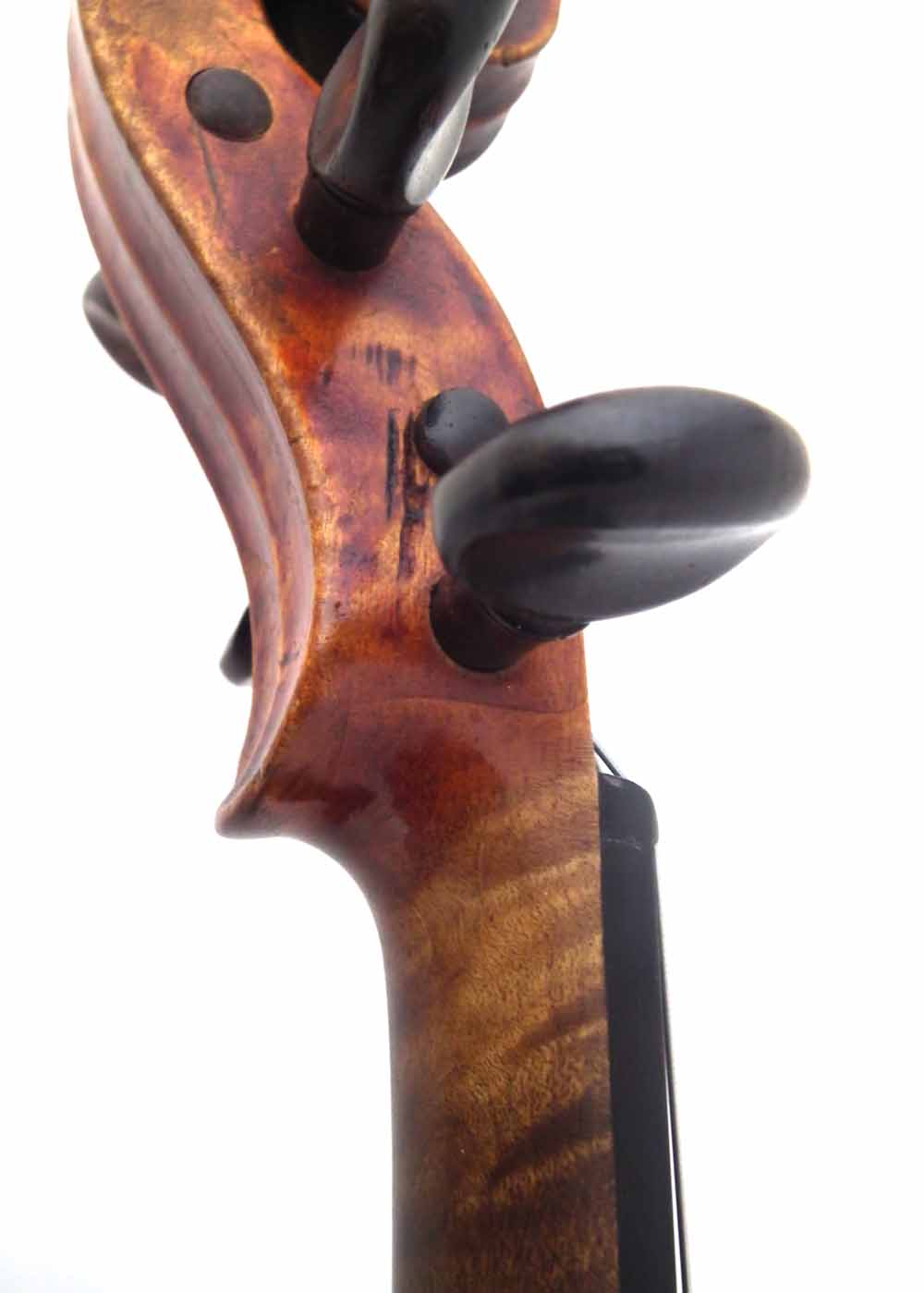 School of Albany Violin, with one piece figured back, red / brown varnish, together with a bow and a - Image 6 of 25