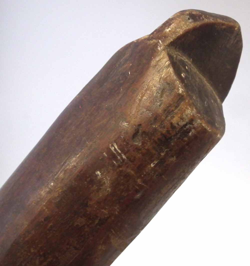 Polyenesian paddle war club probably Tongan, carved from dence hardwood, with square section grip - Image 11 of 11