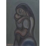 Jack Simcock (1929-2012), Mother and child, signed and dated '60, oil on board, 38.5 x 28.5cm.; 15.