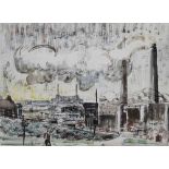 William Turner F.R.S.A., R.Cam.A. (1920-2013), Figure in an industrial landscape, signed and dated