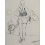 Dame Laura Knight (1877-1970), Circus performer, signed, charcoal, 30 x 23.5cm.; 12 x 9.25in.