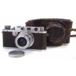 Leica IIIF screw fit camera serial number 178201, with an Elmar f=5cm 1:3,5 lens no.601983, and a