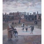 Roger Hampson (1925-1996), "The Roundabout (Marsh Fold Lane, Bolton)", signed, titled on verso,