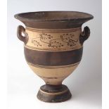 Daunian bell krater. thought to be Northern Apulia circa 4th century B.C. 25cm high Condition