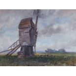 George Outram (1863-1936), Landscape with windmill, signed, watercolour, 25.5 x 35.5cm.; 10 x 14in.