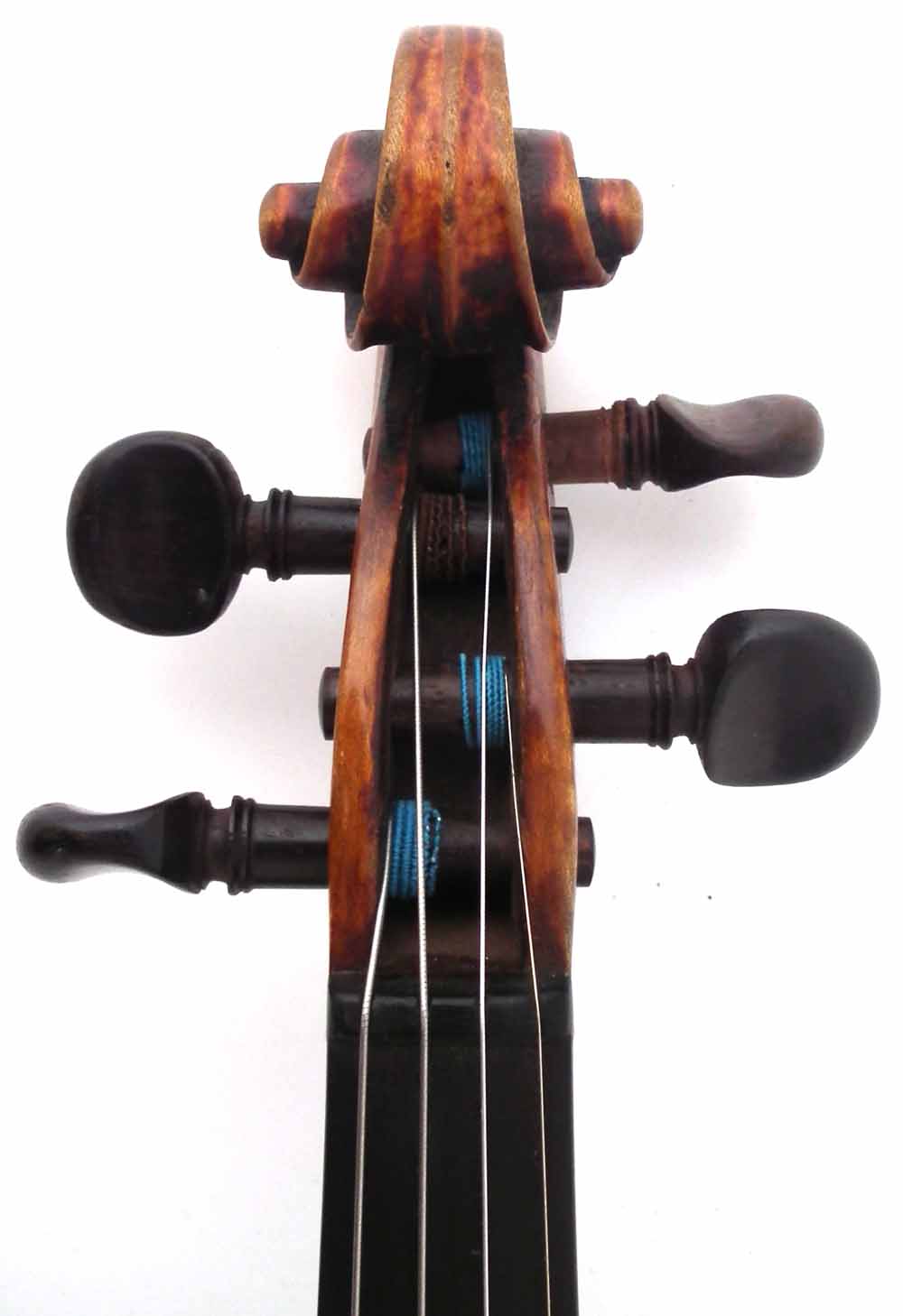 School of Albany Violin, with one piece figured back, red / brown varnish, together with a bow and a - Image 8 of 25