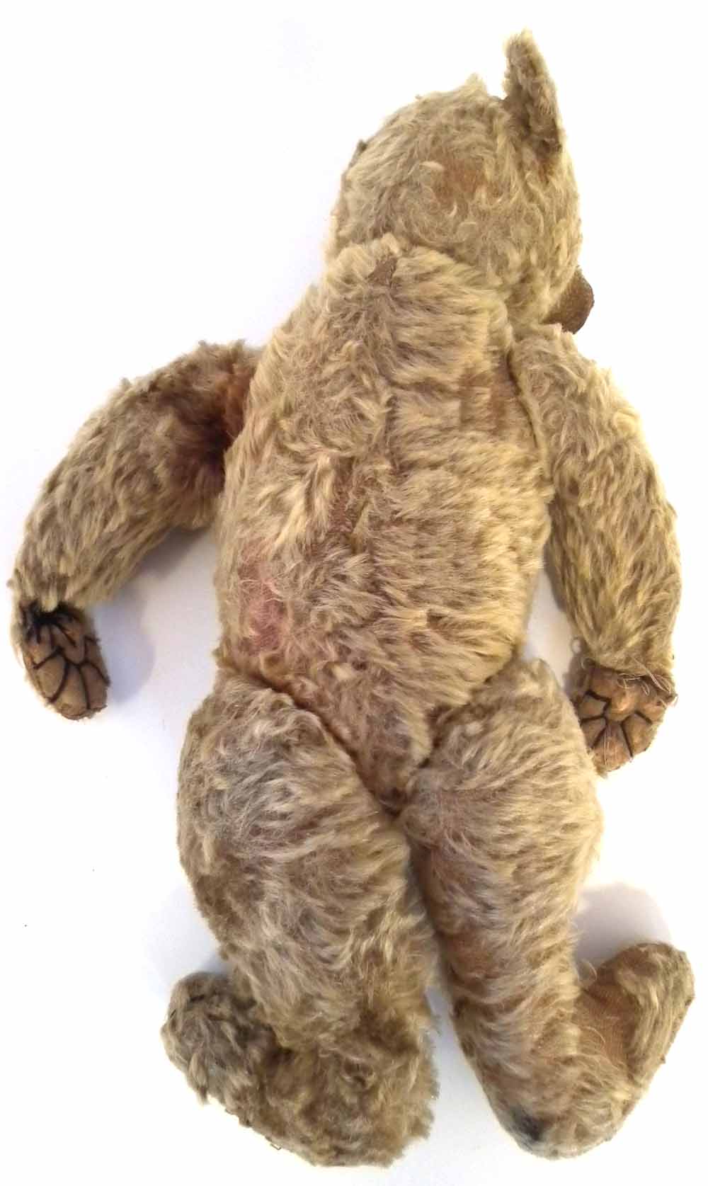 William Terry teddy bear with button eyes, jointed limbs and blond fur, early 20th century, 33cm - Image 11 of 14