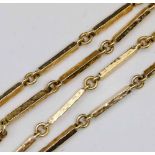 Unmarked endless necklace chain elongated box links, stamped PW, length 80cm, 43.3g.