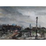 William Turner F.R.S.A., R.Cam.A. (1920-2013), Lampost and gate, signed and dated 1953, watercolour,