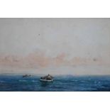 James Aitken R.Cam.A. (fl.1870-1935), Coastal scene with various shipping, signed, watercolour, 34 x