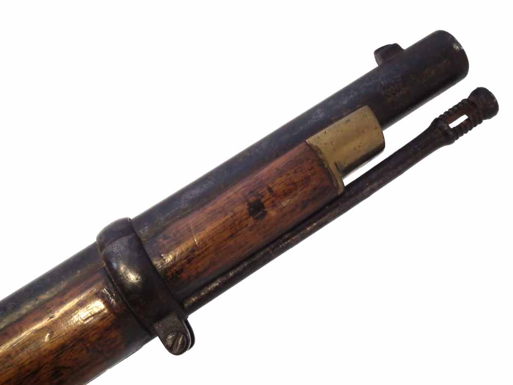 Tower Percussion two band rifled .577 carbine the lock and stock stamped Tower London 1860, the - Image 9 of 10