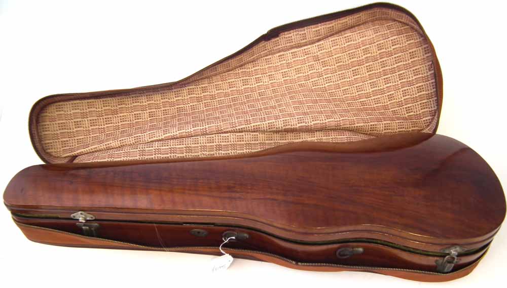 School of Albany Violin, with one piece figured back, red / brown varnish, together with a bow and a - Image 16 of 25