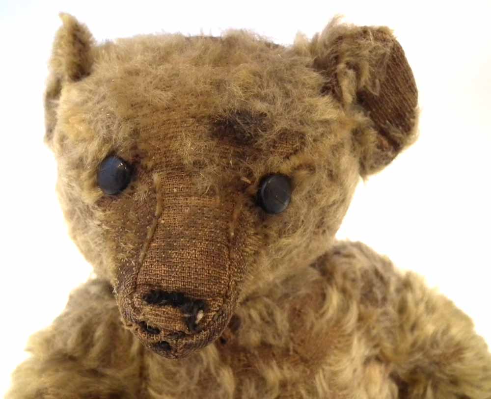 William Terry teddy bear with button eyes, jointed limbs and blond fur, early 20th century, 33cm - Image 2 of 14