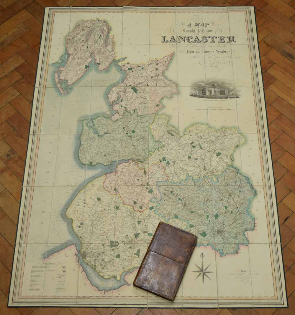 Lancashire. Hennet (George), A Map of the County Palatine of Lancaster Divided into Hundreds and