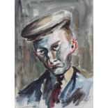 William Turner F.R.S.A., R.Cam.A. (1920-2013), Man in flat cap, signed and dated 1952,