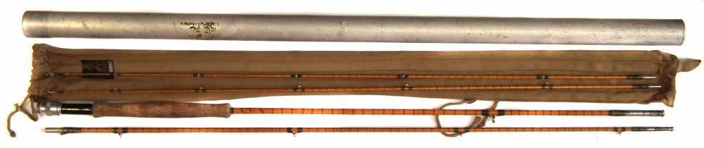 Hardy The Houghton Palakona 9ft 6" rod in three sections with spare top, serial number H11310,