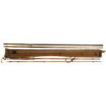 Hardy The Houghton Palakona 9ft 6" rod in three sections with spare top, serial number H11310,