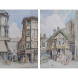 Nathaniel Sparks (1880-1957), "The Old Pilgrim's Return, Manchester" and "The Shambles, Manchester",