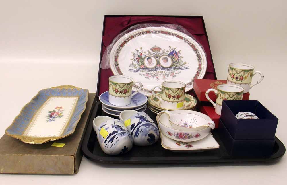 2 Modern Royal Crown Derby Dishes, 3 pcs Minton, Aynsley Bell, Paragon Charles and Diana Plate & 4