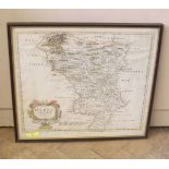 Framed Map of Derbyshire by Robert Morden Condition report: see terms and conditions