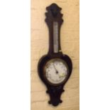 Edwardian oak aneroid Barometer Condition report: see terms and conditions