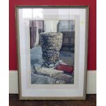 Leslie Gilbert, 20th century,  "The Font, Deerhurst", signed, watercolour. Condition report: see