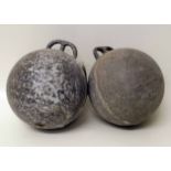 Two French alloy fishing floats. Condition report: see terms and conditions